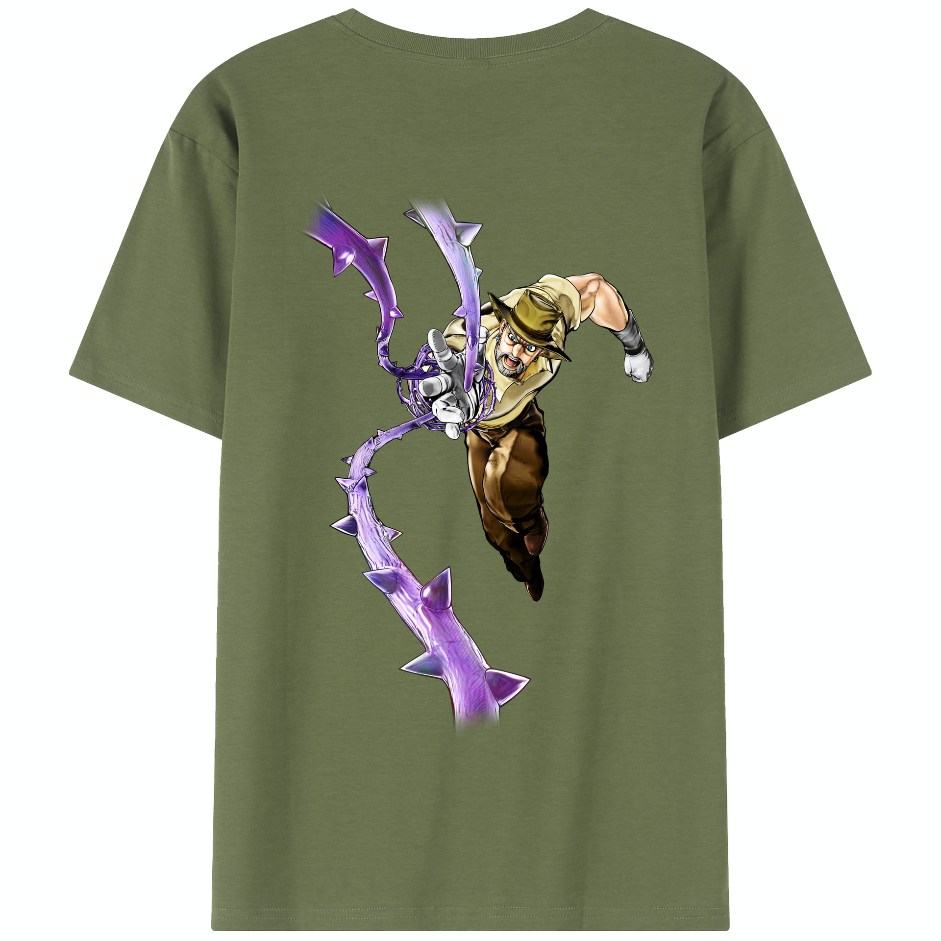 （画像用） ジョジョの奇妙な冒険 ジョセフ?ジョースター JoJo's Bizarre Adventure Joseph Joestar 綿100％半袖Tシャツ（背面プリント）